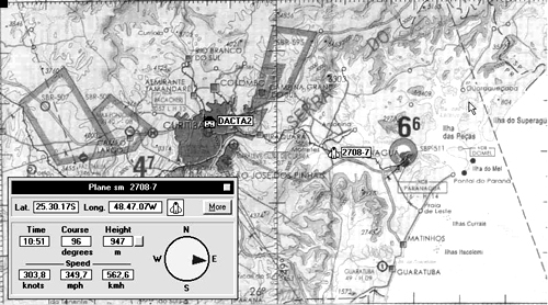 Visualização do teste do APRS no Caravan do CINDACTA II